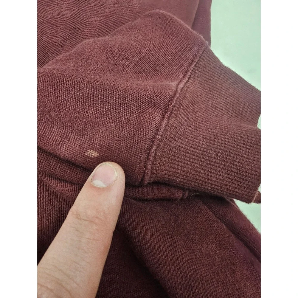 Wild Fable Burgundy Off The Shoulder Sweatshirt Maroon Fleece‎ Pullover S - Picture 6 of 7